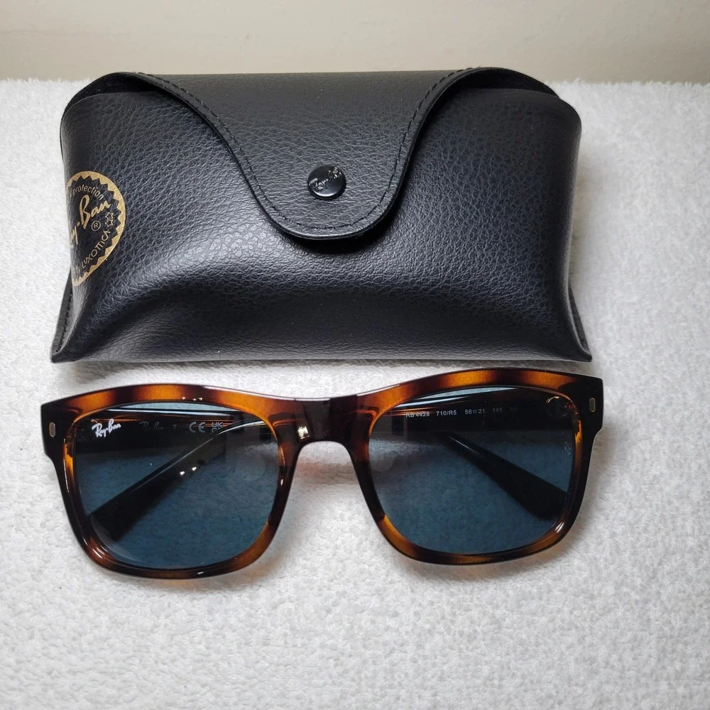 Ray-Ban RB4428 710/R5 Tortoise Black Lens Square Sunglasses Mens Womens‎